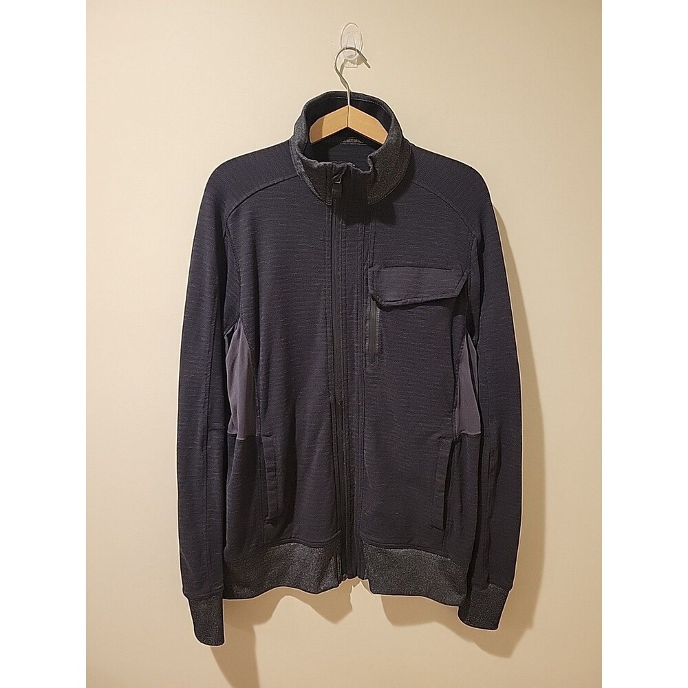 Lululemon Track Jacket Mens L Athletic Full Zip Stretch Charcoal Gray/Black